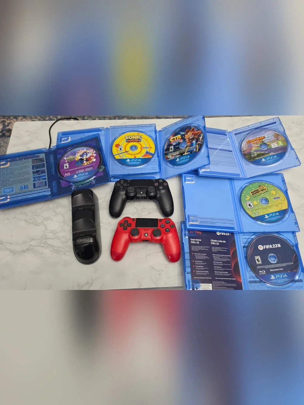 Sony PlayStation 4 1TB Console with Games, Wireless Controllers LIKE NEW!!!